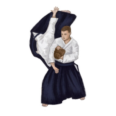 Irimi nage caída volteada