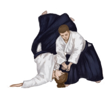 Shiho nage caida volteada